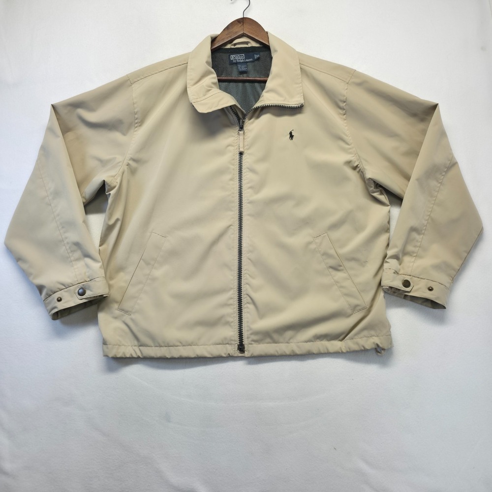 Vintage Polo Ralph Lauren Performance Windbreaker Jacket Black Pony Mesh Size XL